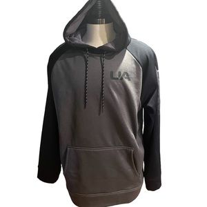 Never worn under armor pullover hoodie in grey & black.